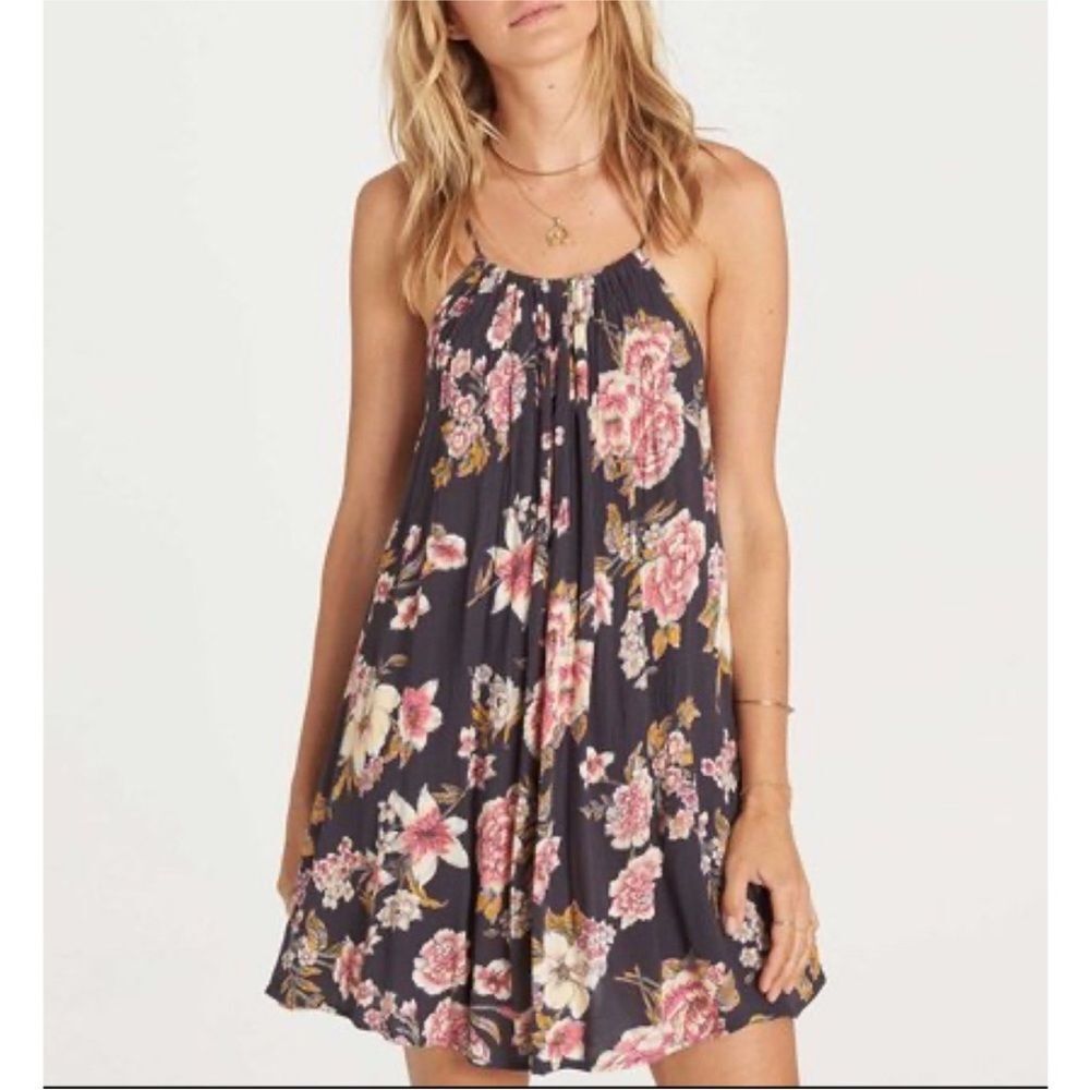 Billabong Come Along Dress Mini Sundress Relaxed Fit Floral Print XS